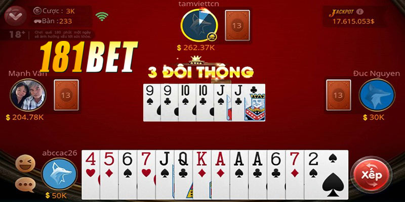 Chiến thuật 3 Đôi Thông trong 181Bet